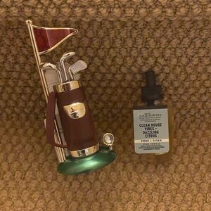 BBW BATH AND BODY WORKS GOLF CLUBS WALLFLOWER PLUG IN + CLEAN HOUSE VIBES BULB